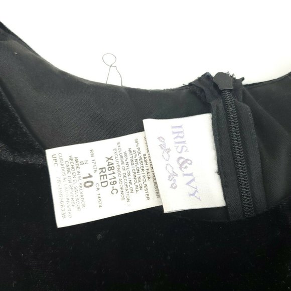 Iris And Ivy Girls Red Black Cap Sleeve Round Neck Ruffled A Line Dress … - Picture 10 of 15